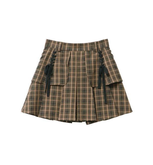 CALNAMUR「レースアップタックミニスカート」|スカート|