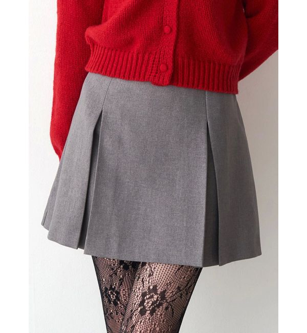 CALNAMUR「サイドデザインプリーツミニスカート」|スカート|グレー