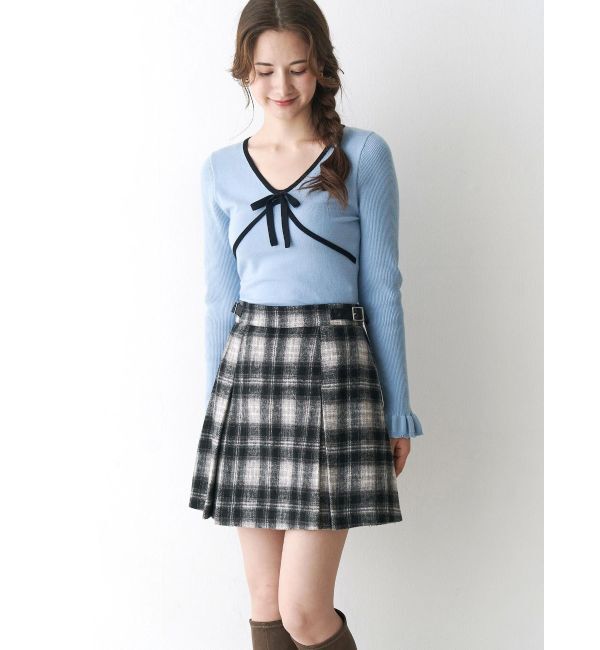 CALNAMUR「サイドデザインプリーツミニスカート」|スカート|