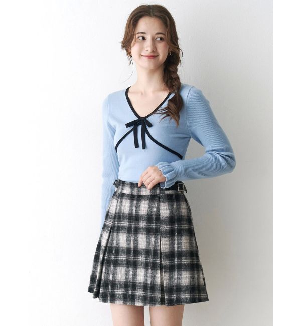 CALNAMUR「サイドデザインプリーツミニスカート」|スカート|