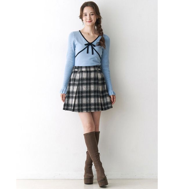 CALNAMUR「サイドデザインプリーツミニスカート」|スカート|