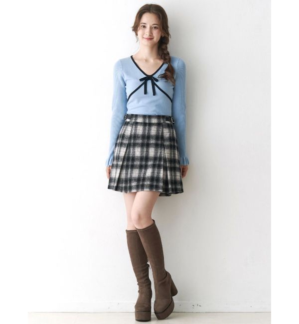 CALNAMUR「サイドデザインプリーツミニスカート」|スカート|