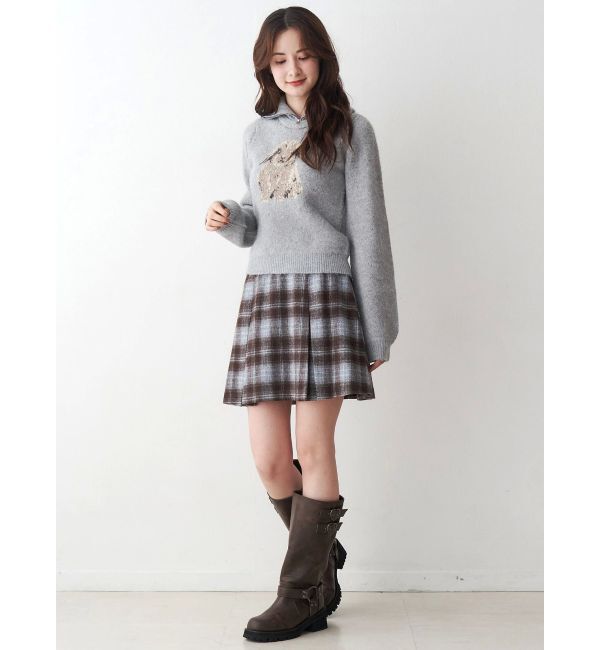 CALNAMUR「サイドデザインプリーツミニスカート」|スカート|