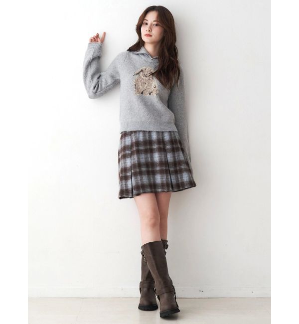 CALNAMUR「サイドデザインプリーツミニスカート」|スカート|