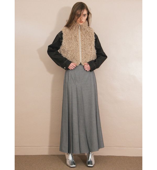 CALNAMUR「ランダムプリーツロングＳＫ」|スカート|