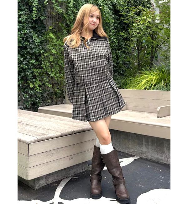 CALNAMUR「チェックニットソーミニスカート」|スカート|