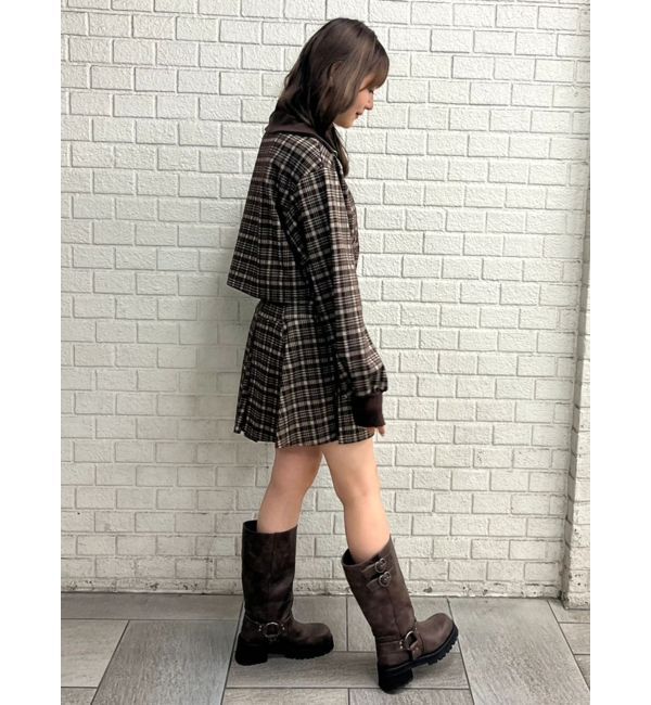 CALNAMUR「チェックニットソーミニスカート」|スカート|