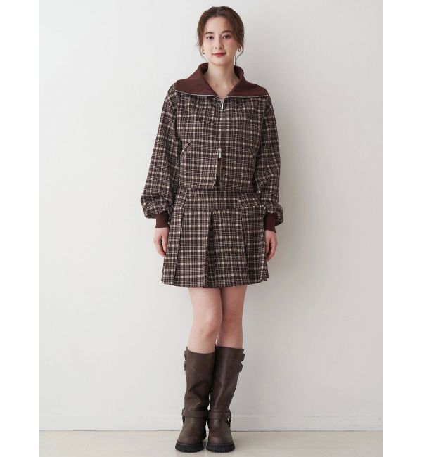CALNAMUR「チェックニットソーミニスカート」|スカート|
