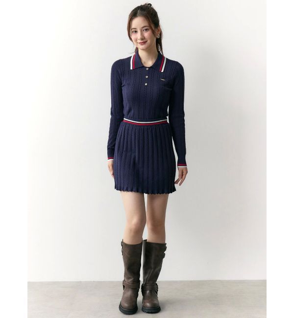 CALNAMUR「ミニケーブルラインニットスカート」|スカート|