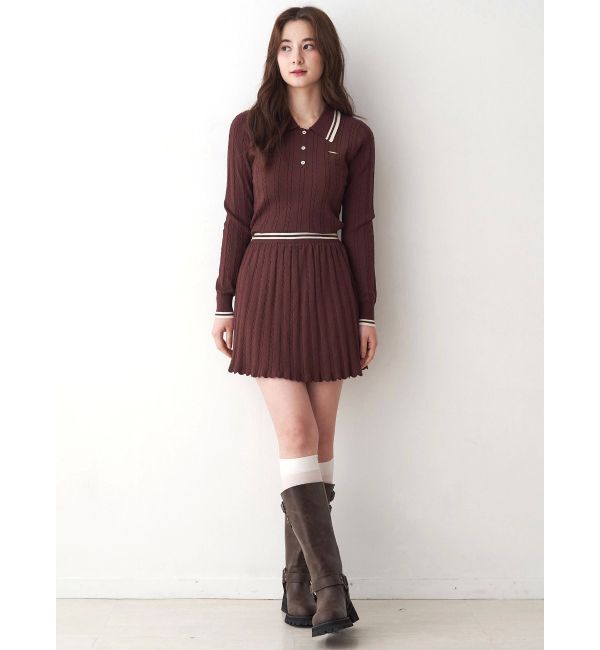 CALNAMUR「ミニケーブルラインニットスカート」|スカート|