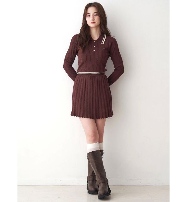 CALNAMUR「ミニケーブルラインニットスカート」|スカート|