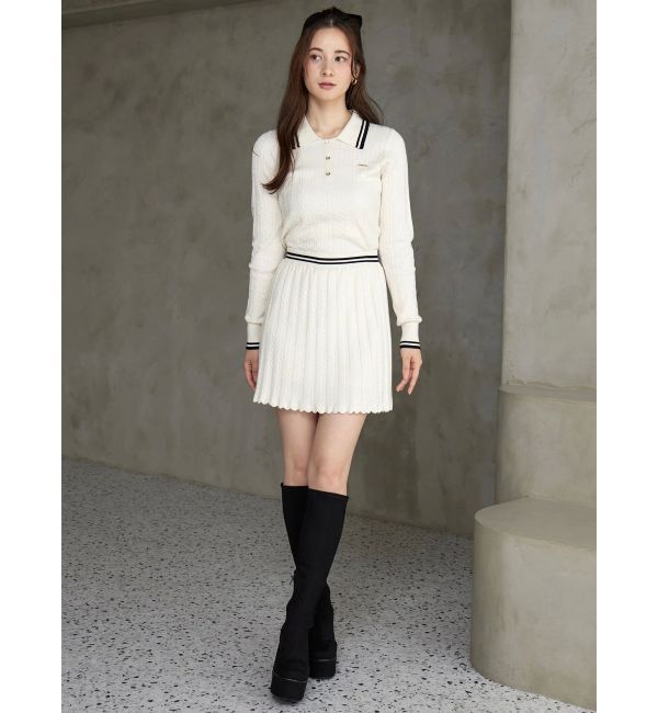 CALNAMUR「ミニケーブルラインニットスカート」|スカート|