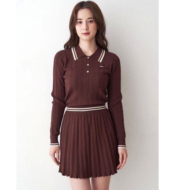 CALNAMUR「ミニケーブルラインニットスカート」|スカート|