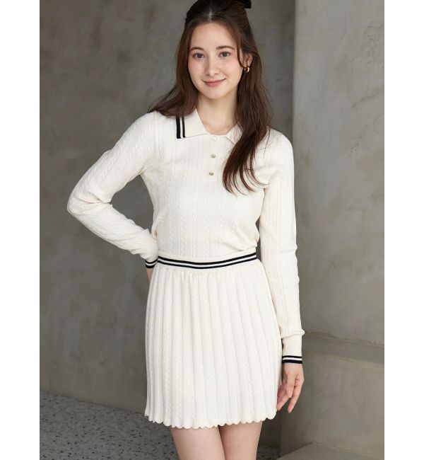 CALNAMUR「ミニケーブルラインニットスカート」|スカート|