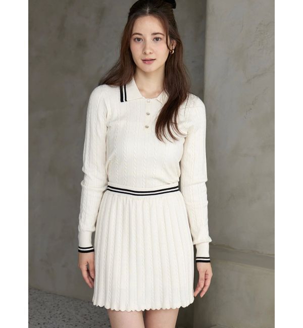 CALNAMUR「ミニケーブルラインニットスカート」|スカート|