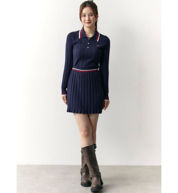 CALNAMUR「ミニケーブルラインニットスカート」|スカート|