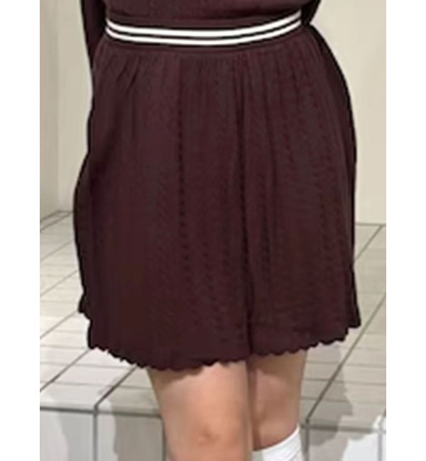 CALNAMUR「ミニケーブルラインニットスカート」|スカート|ブラウン