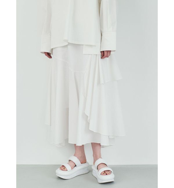 ELENDEEK「SEER SUCKER ASYMMETRY SK」|スカート|