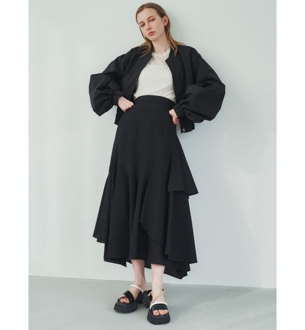 ELENDEEK「SEER SUCKER ASYMMETRY SK」|スカート|