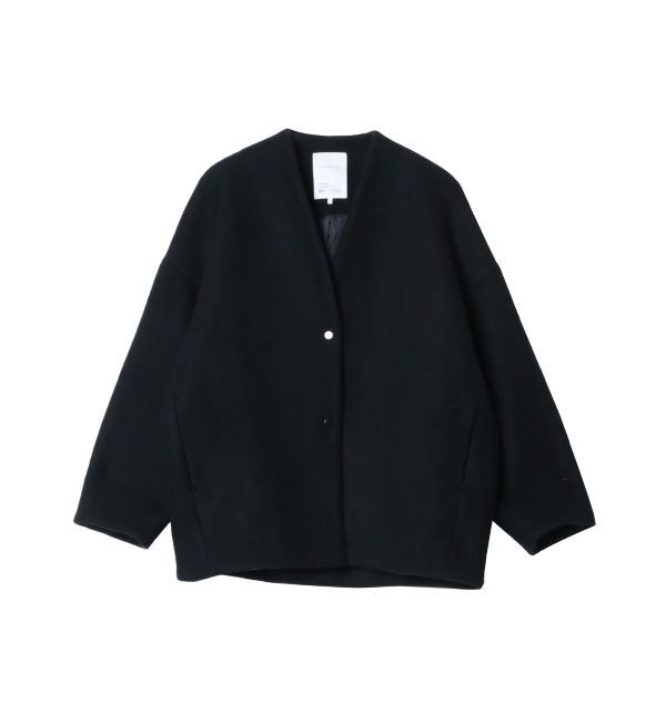 ELENDEEK「FORM SHORT WOOL CT」|ノーカラーコート|
