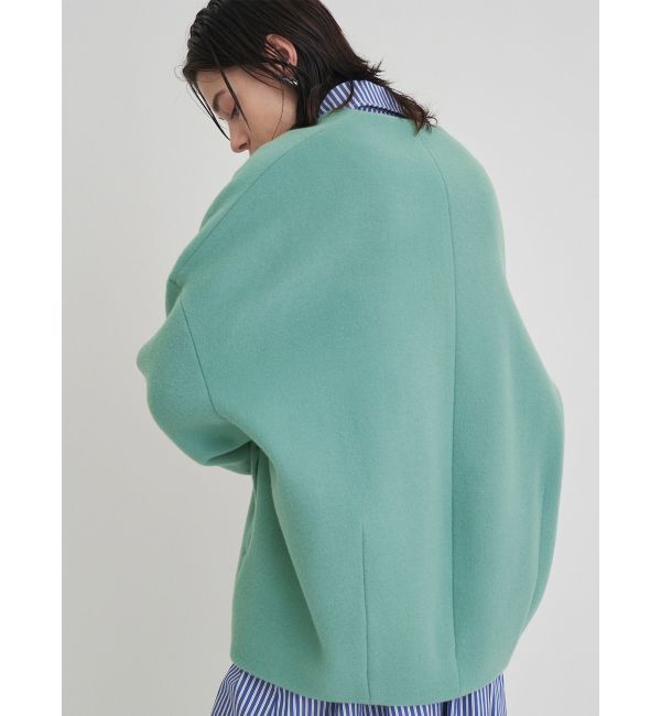 ELENDEEK「FORM SHORT WOOL CT」|ノーカラーコート|