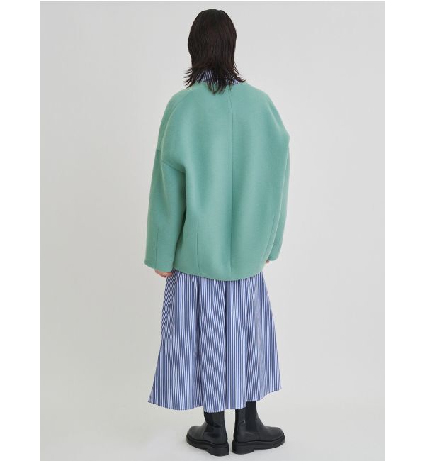 ELENDEEK「FORM SHORT WOOL CT」|ノーカラーコート|