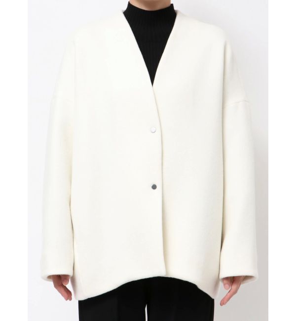 ELENDEEK「FORM SHORT WOOL CT」|ノーカラーコート|