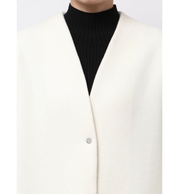 ELENDEEK「FORM SHORT WOOL CT」|ノーカラーコート|