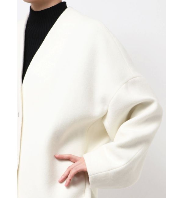 ELENDEEK「FORM SHORT WOOL CT」|ノーカラーコート|