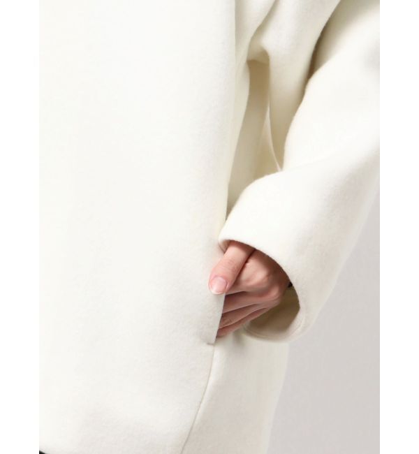 ELENDEEK「FORM SHORT WOOL CT」|ノーカラーコート|