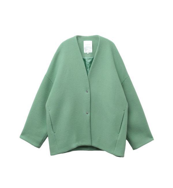 ELENDEEK「FORM SHORT WOOL CT」|ノーカラーコート|