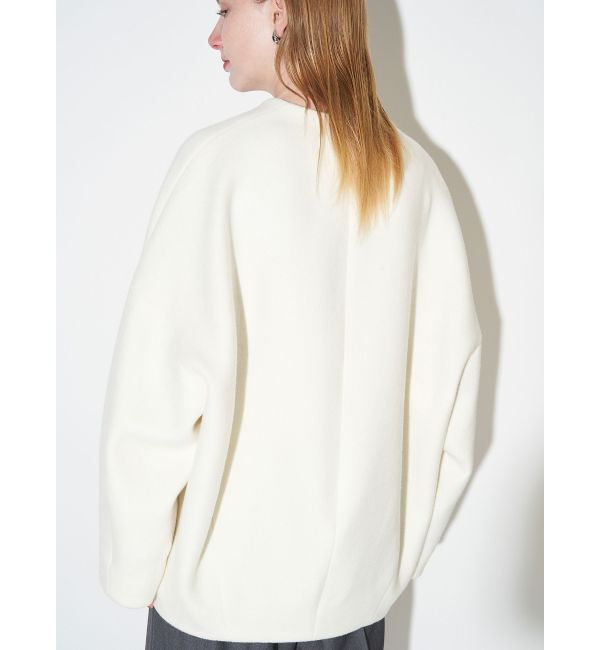 ELENDEEK「FORM SHORT WOOL CT」|ノーカラーコート|