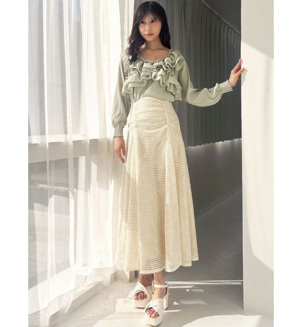 RESEXXY「ギャザーレースフレアスカート」|スカート|