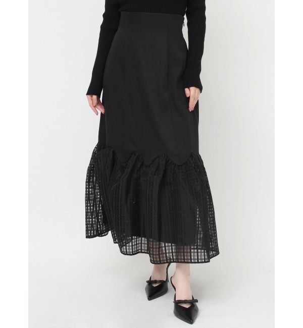 RESEXXY「スカラップ切替えフレアスカート」|スカート|