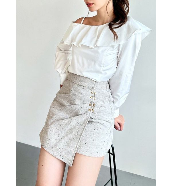 RESEXXY「タックミニスカパン」|スカート|ベージュ