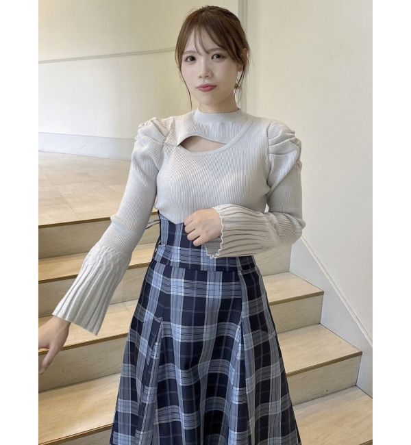 dazzlin「デコルテオープンリブニットトップス」|ニット・セーター|