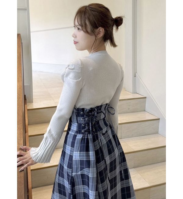 dazzlin「デコルテオープンリブニットトップス」|ニット・セーター|