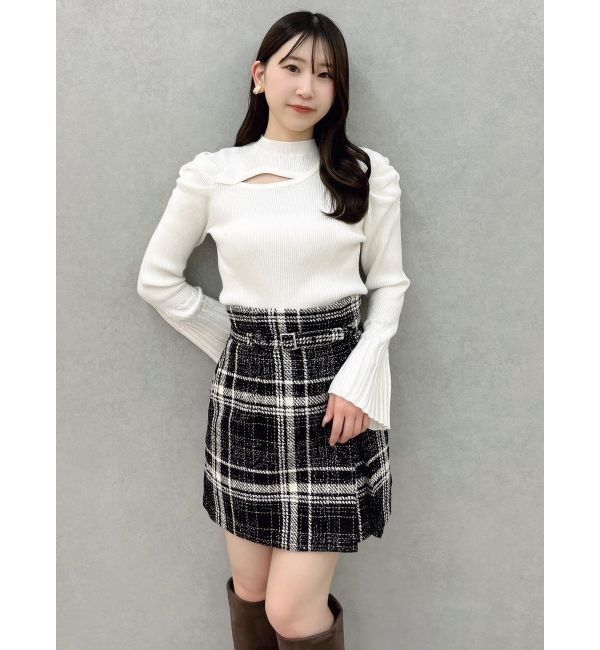 dazzlin「デコルテオープンリブニットトップス」|ニット・セーター|