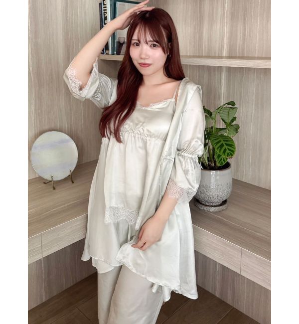 dazzlin「【吉田朱里】シルクフードヘアカバーガウン」|ルームウェア|