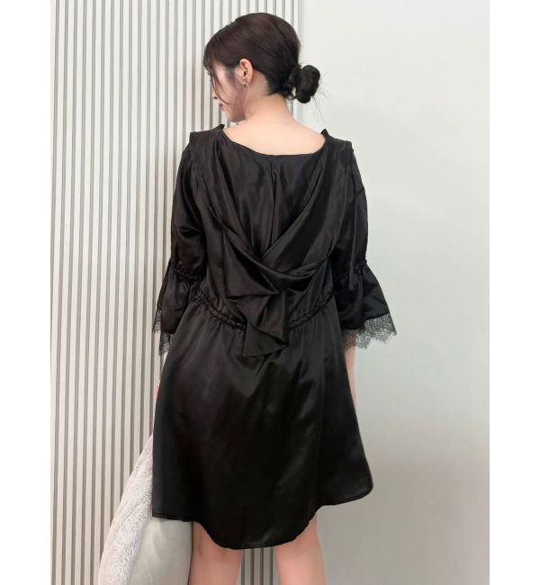 dazzlin「【吉田朱里】シルクフードヘアカバーガウン」|ルームウェア|