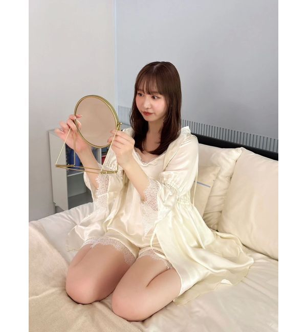 dazzlin「【吉田朱里】シルクフードヘアカバーガウン」|ルームウェア|