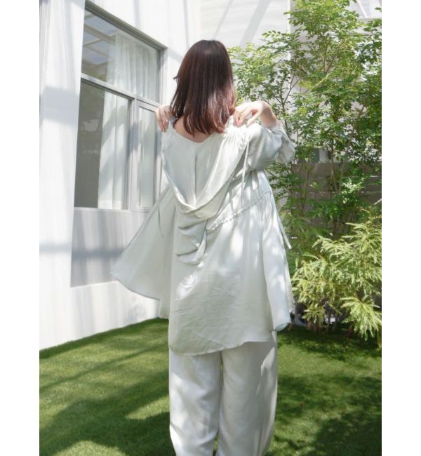 dazzlin「【吉田朱里】シルクフードヘアカバーガウン」|ルームウェア|