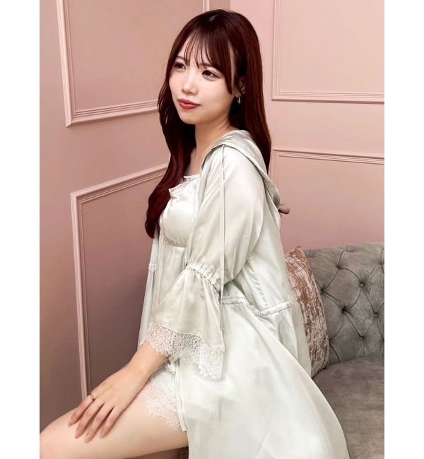 dazzlin「【吉田朱里】シルクフードヘアカバーガウン」|ルームウェア|