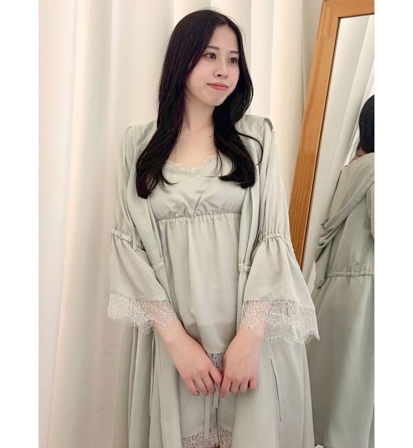 dazzlin「【吉田朱里】シルクフードヘアカバーガウン」|ルームウェア|