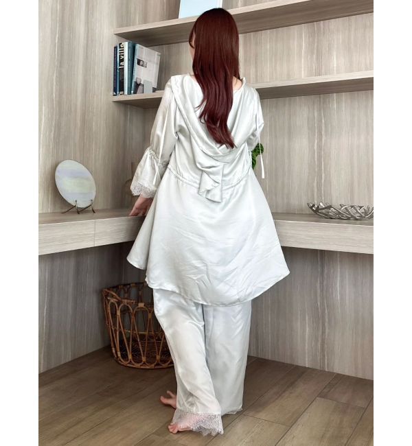 dazzlin「【吉田朱里】シルクフードヘアカバーガウン」|ルームウェア|