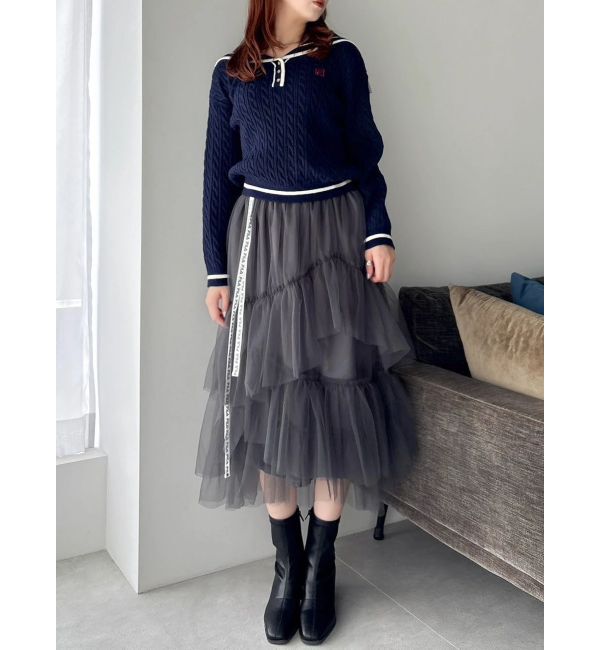 dazzlin「【FILA別注】アシメチュールティアードスカート」|スカート|