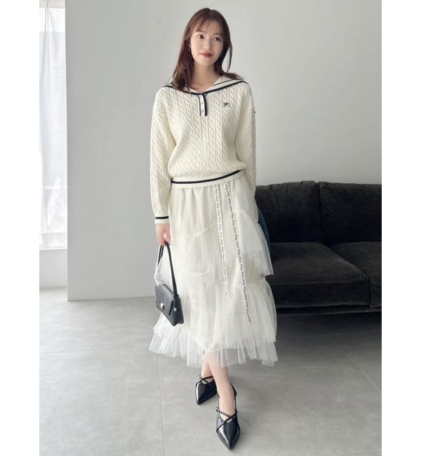 dazzlin「【FILA別注】アシメチュールティアードスカート」|スカート|