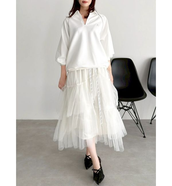 dazzlin「【FILA別注】アシメチュールティアードスカート」|スカート|