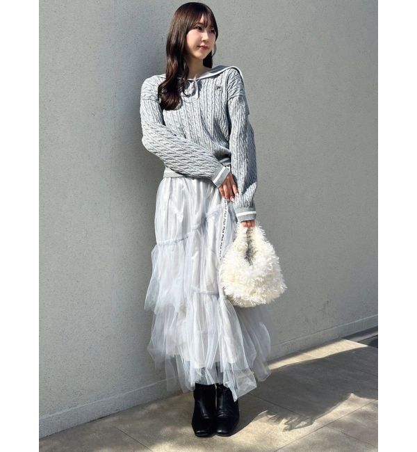 dazzlin「【FILA別注】アシメチュールティアードスカート」|スカート|