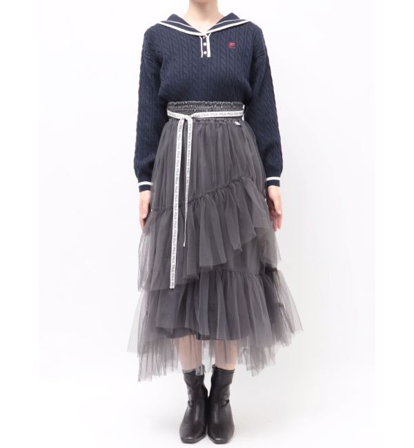 dazzlin「【FILA別注】アシメチュールティアードスカート」|スカート|